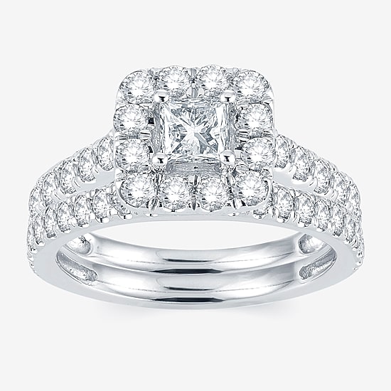 Modern Bride® Signature 2 CT.T.W. Natural Diamond 14K White Gold Engagement Ring