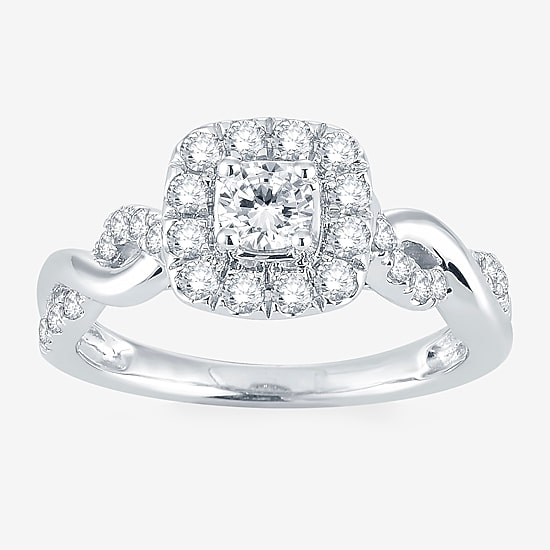 Modern Bride® Signature 3/4 CT.T.W. Natural Diamond 14K White Gold Engagement Ring