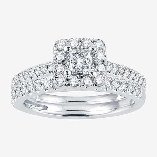 Modern Bride® Signature 1 CT.T.W. Natural Diamond 14K White Gold Engagement Ring