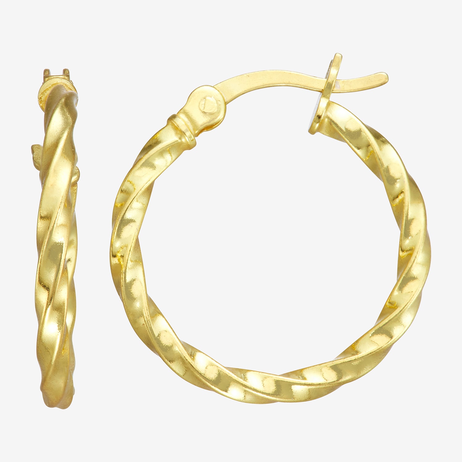 Girls 14K Gold Over Silver 18mm Hoop Earrings