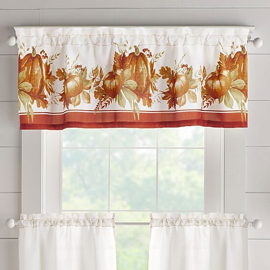 Threadmade Autumn Pumpkin Grove 3-pc. Rod Pocket Window Tier