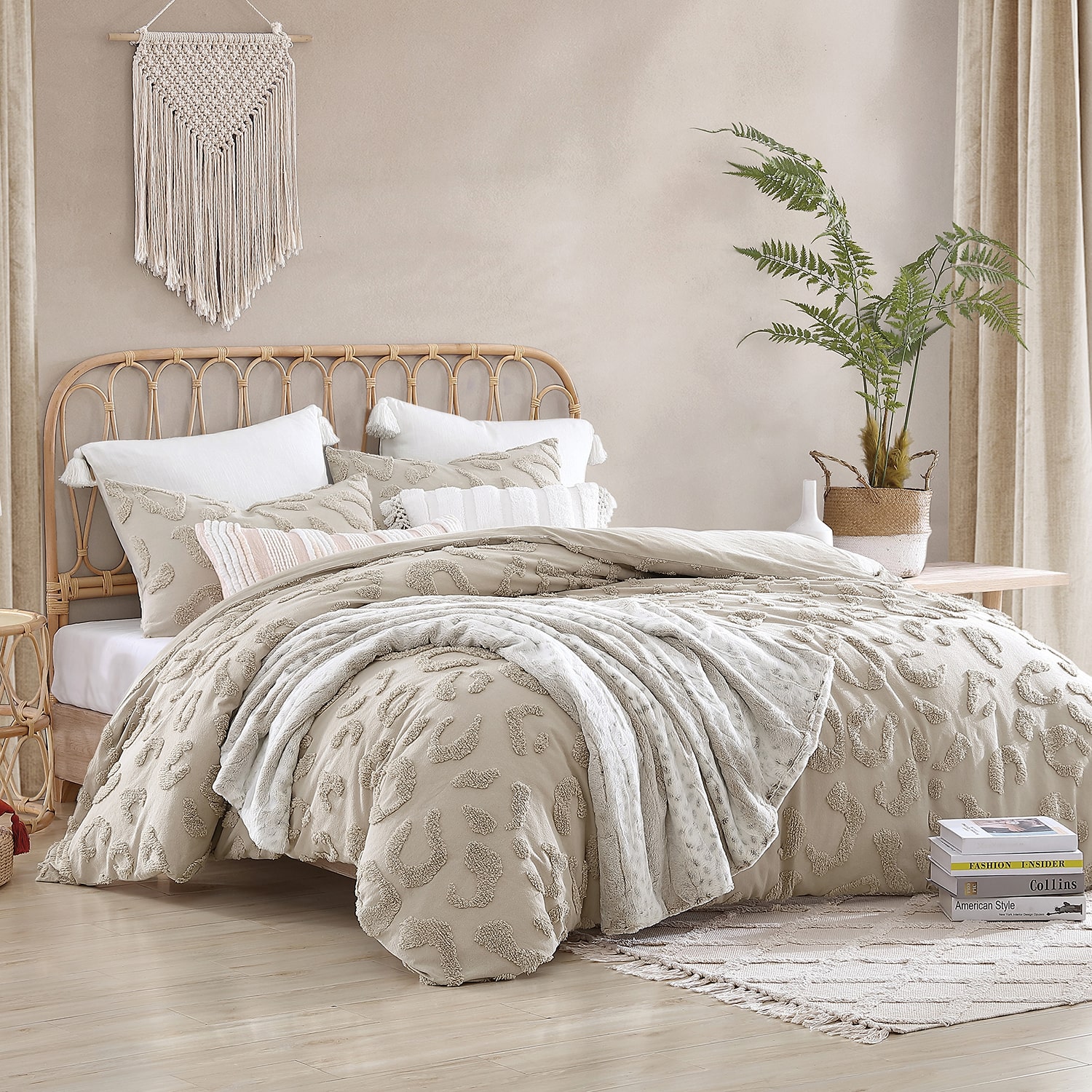 Peri Home Chenille Leopard Midweight Comforter Set
