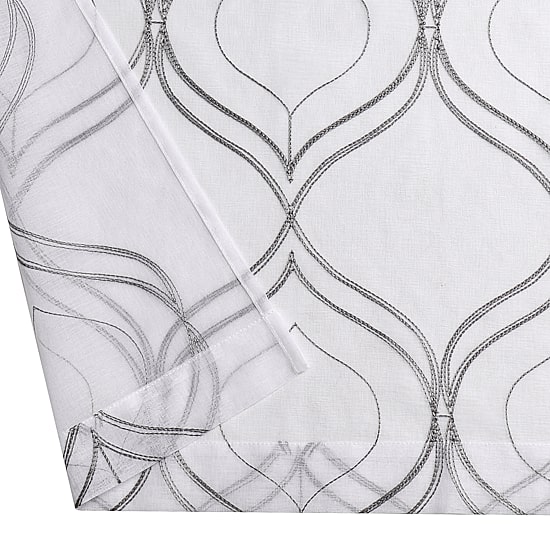 Regal Home Layla Matte Grommet Top Embroidered Sheer Set of 2 Curtain Panel