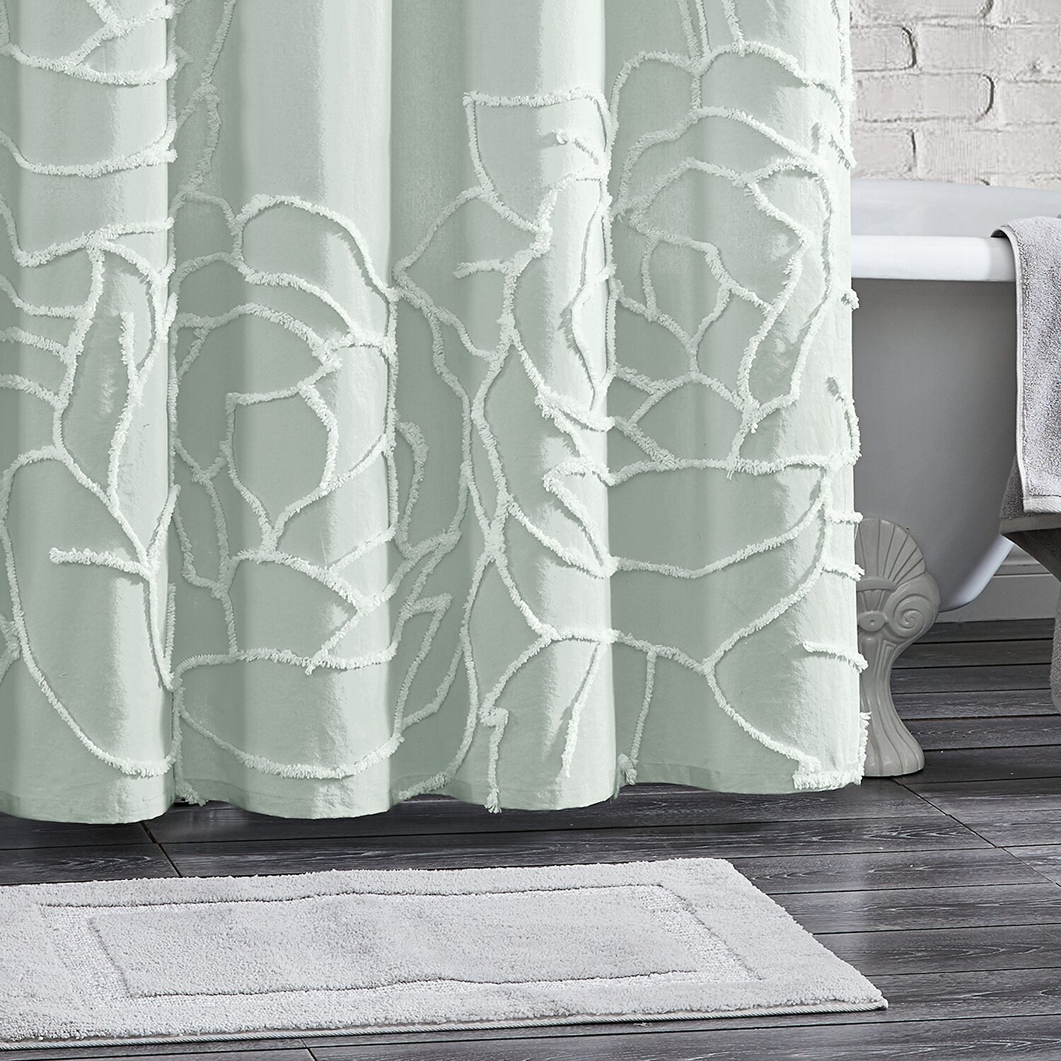 CHF Chenille Rose Shower Curtain