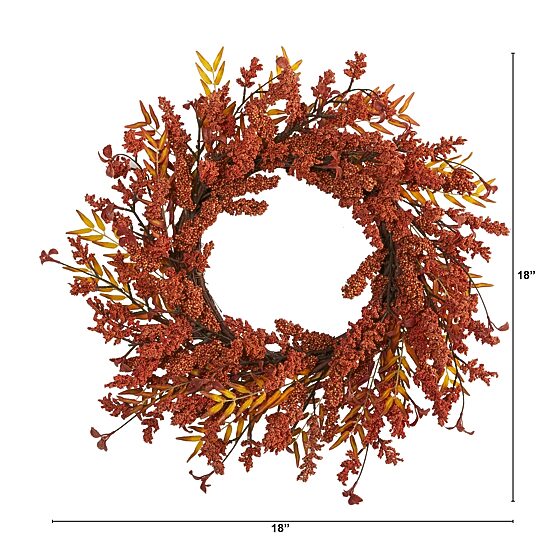Nearly Natural 18" Harvest Berry Wreath