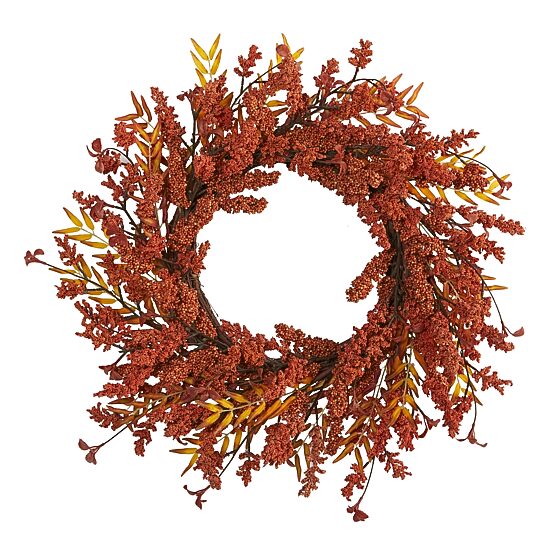 Nearly Natural 18" Harvest Berry Wreath