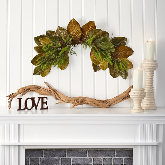 Nearly Natural Fall Magnolia Artificial Swag