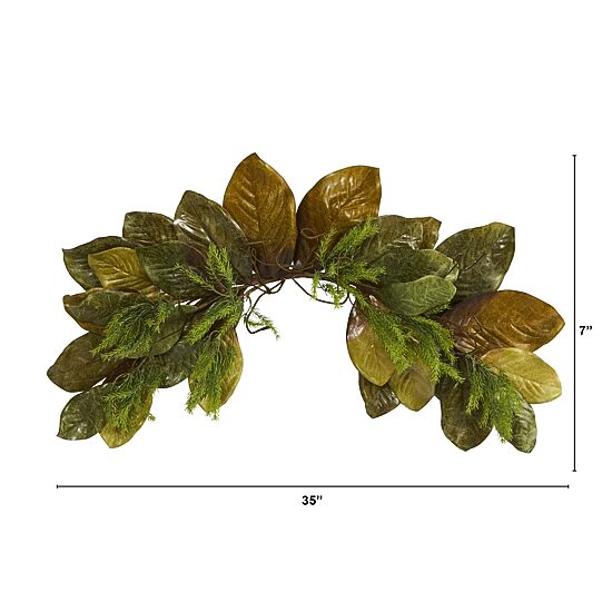 Nearly Natural Fall Magnolia Artificial Swag