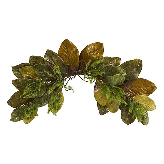 Nearly Natural Fall Magnolia Artificial Swag