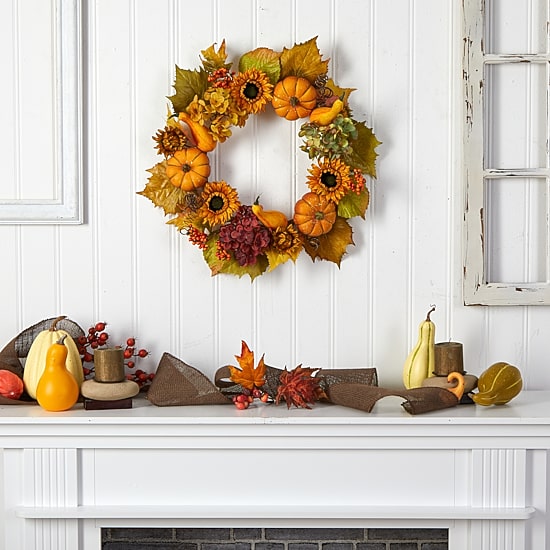 Nearly Natural 22" Assortment Faux Wreath
