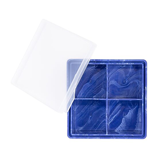 Cambridge Silversmiths 4-Cube Blue Swirl Silicone Ice Mold