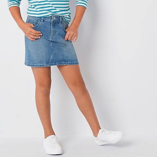 Thereabouts Little & Big Kid Girls Adjustable Waist Midi Denim Skirt