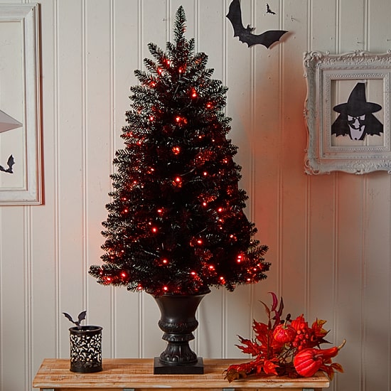 Nearly Natural 4ft Black Halloween Faux Artificial Plant