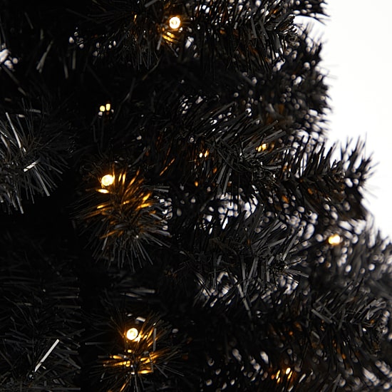 Nearly Natural 3 Foot Black Faux With Lights Halloween Tree