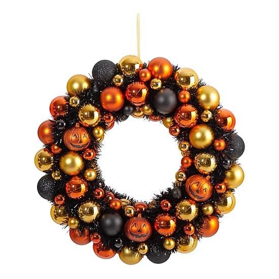 Nearly Natural 30" Halloween Pumpkin Ornament Wreath