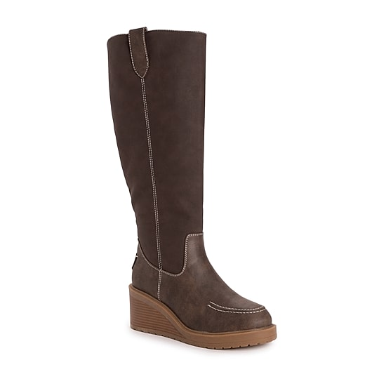 Muk Luks Womens Sloane Wedge Heel Dress Boots