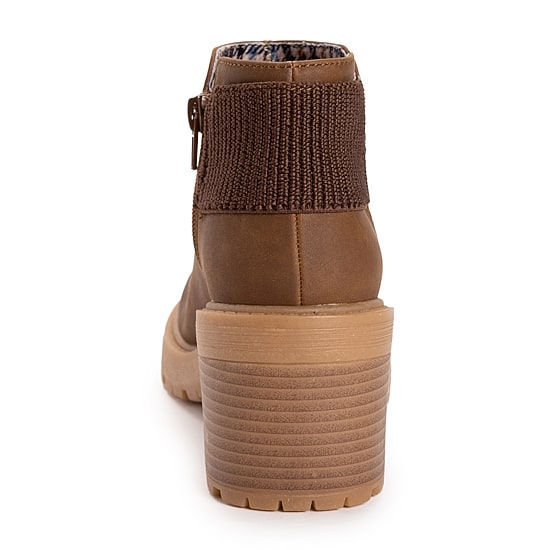 Muk Luks Womens Lucy Lula Stacked Heel Booties