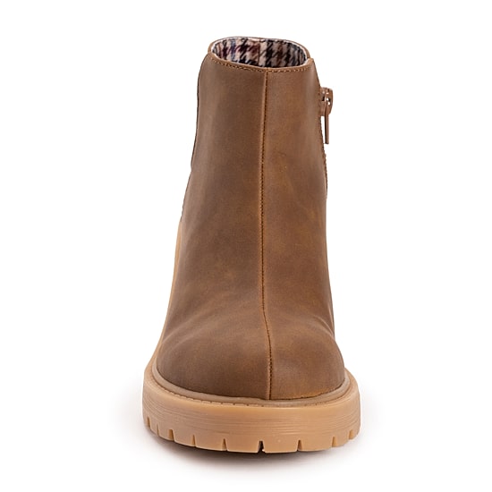 Muk Luks Womens Lucy Lula Stacked Heel Booties