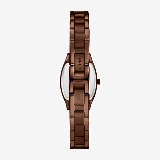Relic By Fossil Womens Brown Stainless Steel Bracelet Watch Zr34663