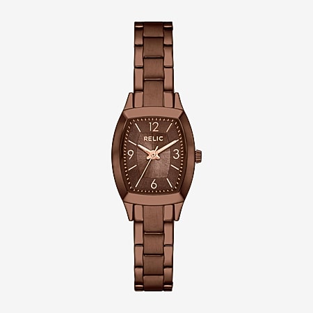 Relic By Fossil Womens Brown Stainless Steel Bracelet Watch