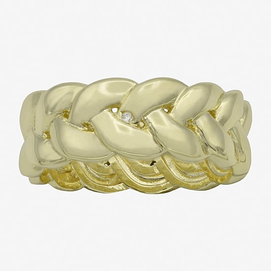 Sparkle Allure Braided Womens 7.5MM 14K Gold Over Brass Band