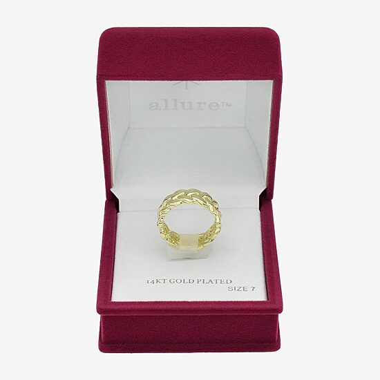 Sparkle Allure Braided Womens 7.5MM 14K Gold Over Brass Band