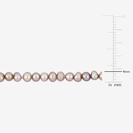 Womens White Cultured Freshwater Pearl 14K Gold Strand Bracelet