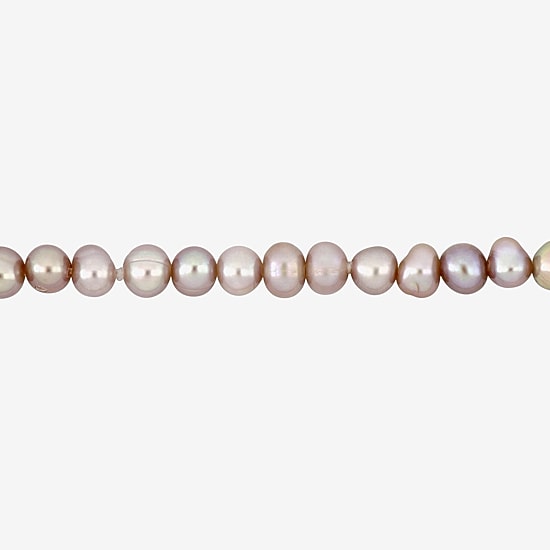 Womens White Cultured Freshwater Pearl 14K Gold Strand Bracelet