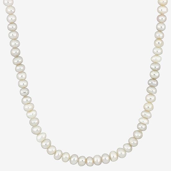 Womens White 16 Inch Strand Necklace