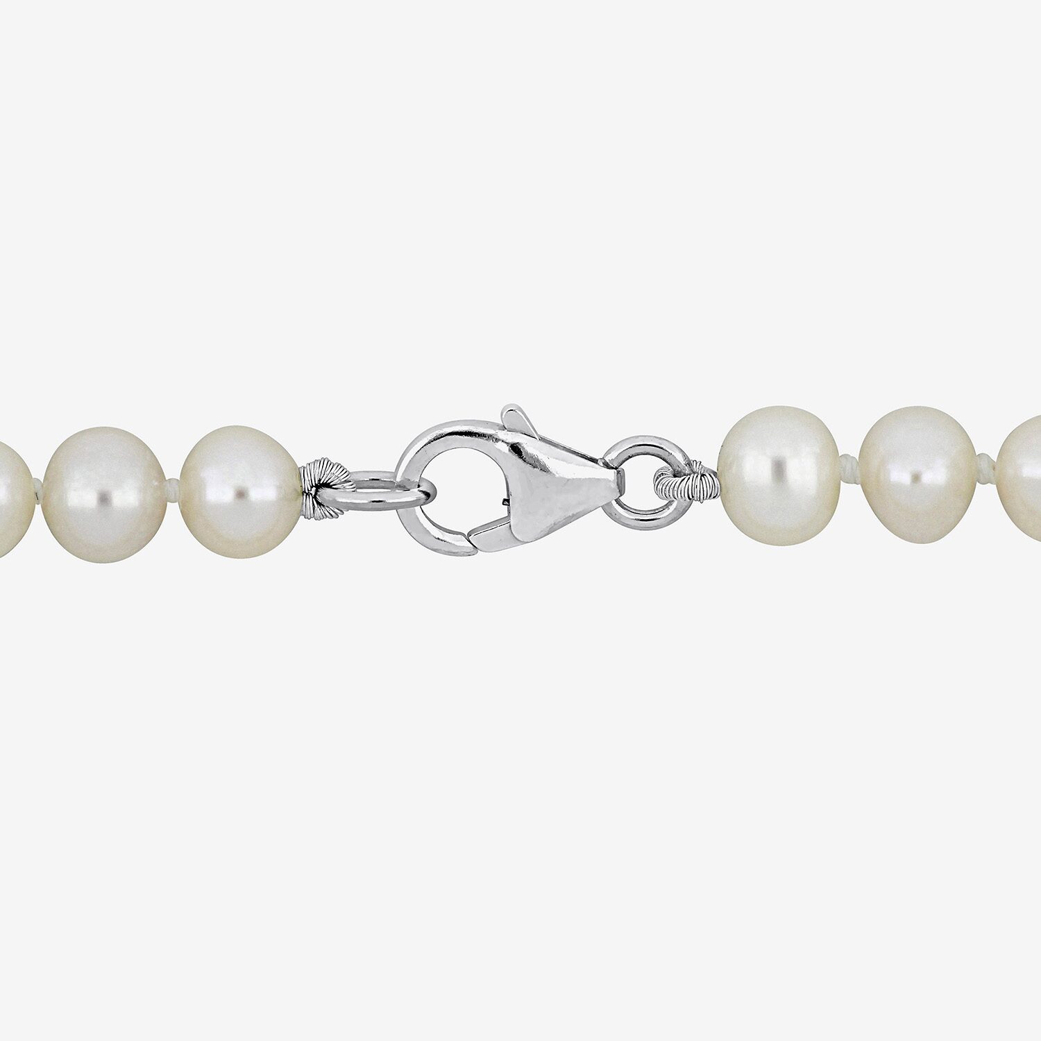Womens White Sterling Silver Inch Strand Necklace