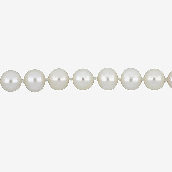 Womens White Sterling Silver 18 Inch Strand Necklace