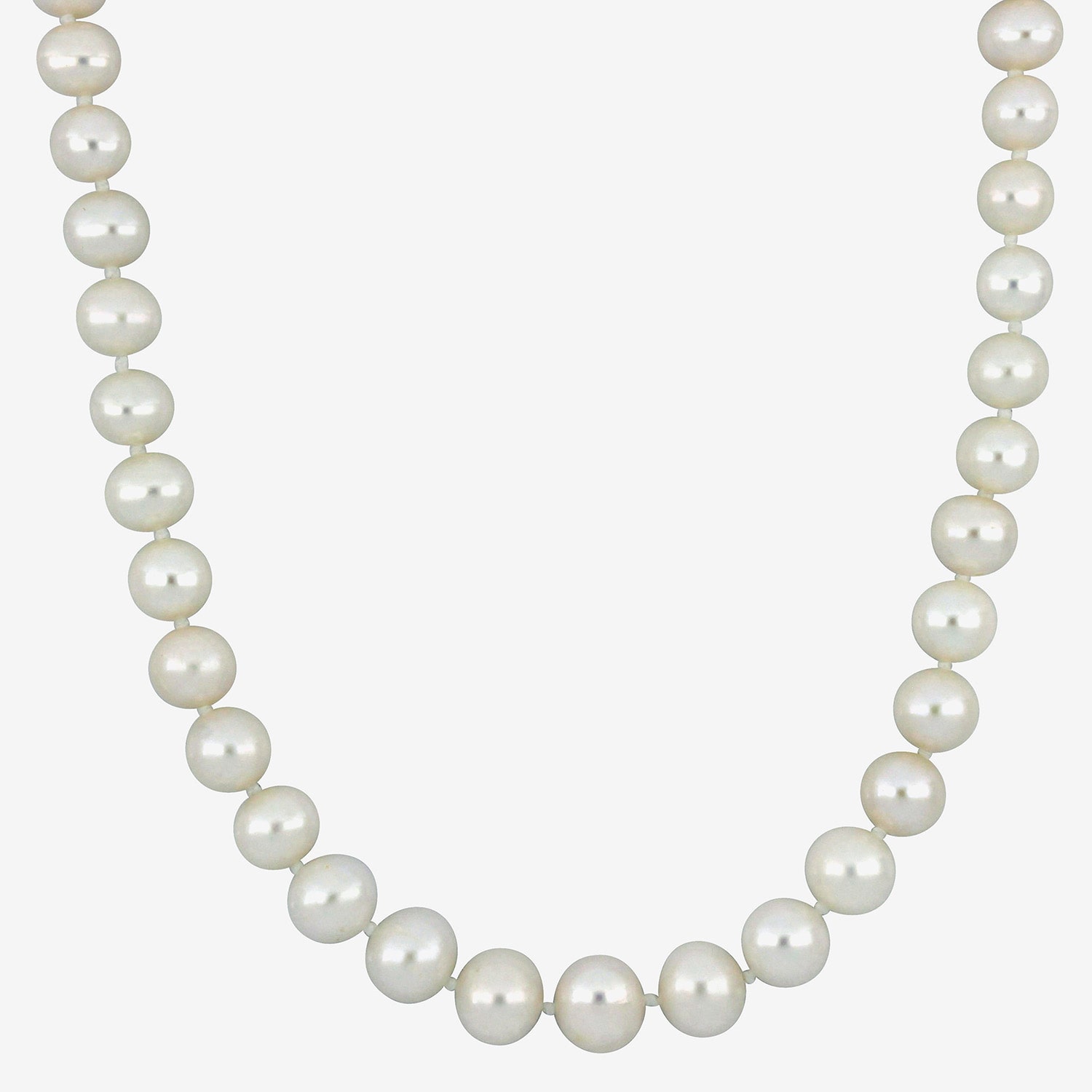 Womens White Sterling Silver Inch Strand Necklace