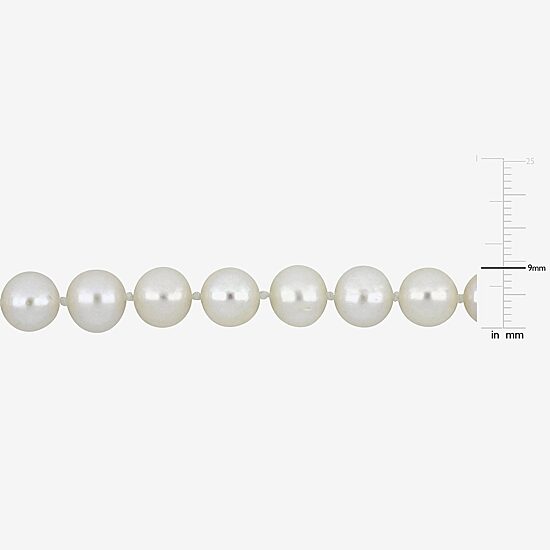 Womens White Sterling Silver 18 Inch Strand Necklace