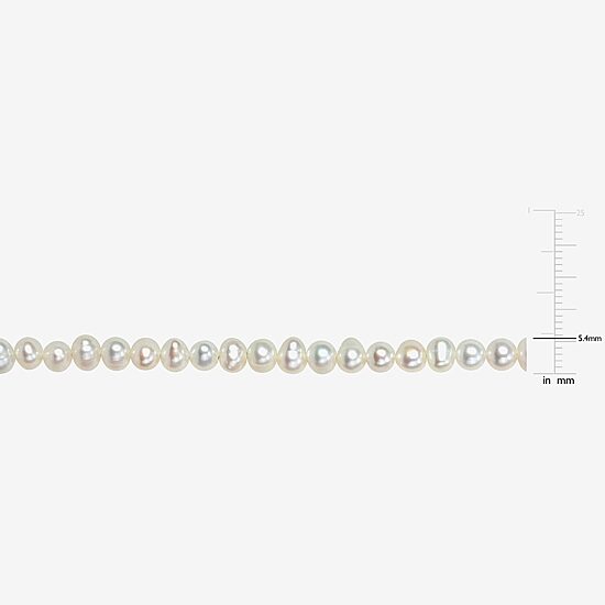 Womens White Sterling Silver 17 Inch Strand Necklace