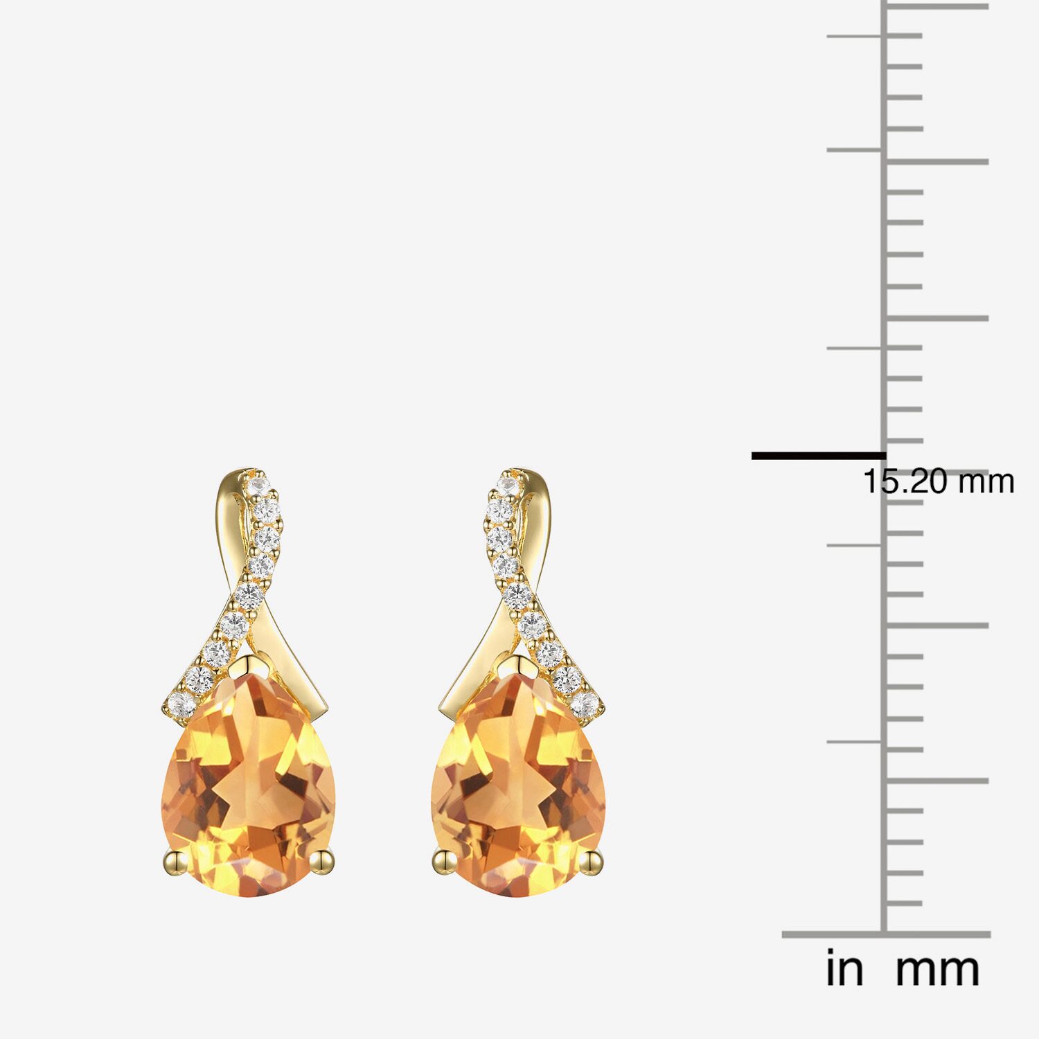 Womens Gemstone Sterling Silver or 14K Gold Over 14mm Pear Stud Earrings