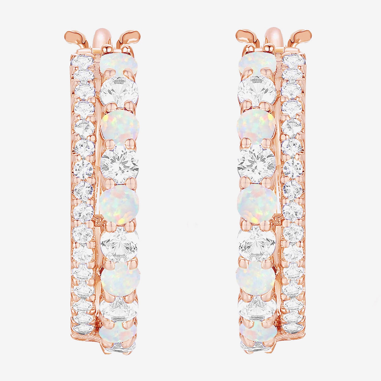Womens Gemstone 14K Gold Over Silver 20mm Hoop Earrings
