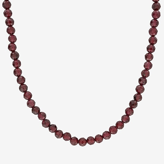 Womens Genuine Gemstone Sterling Silver Pendant Necklace