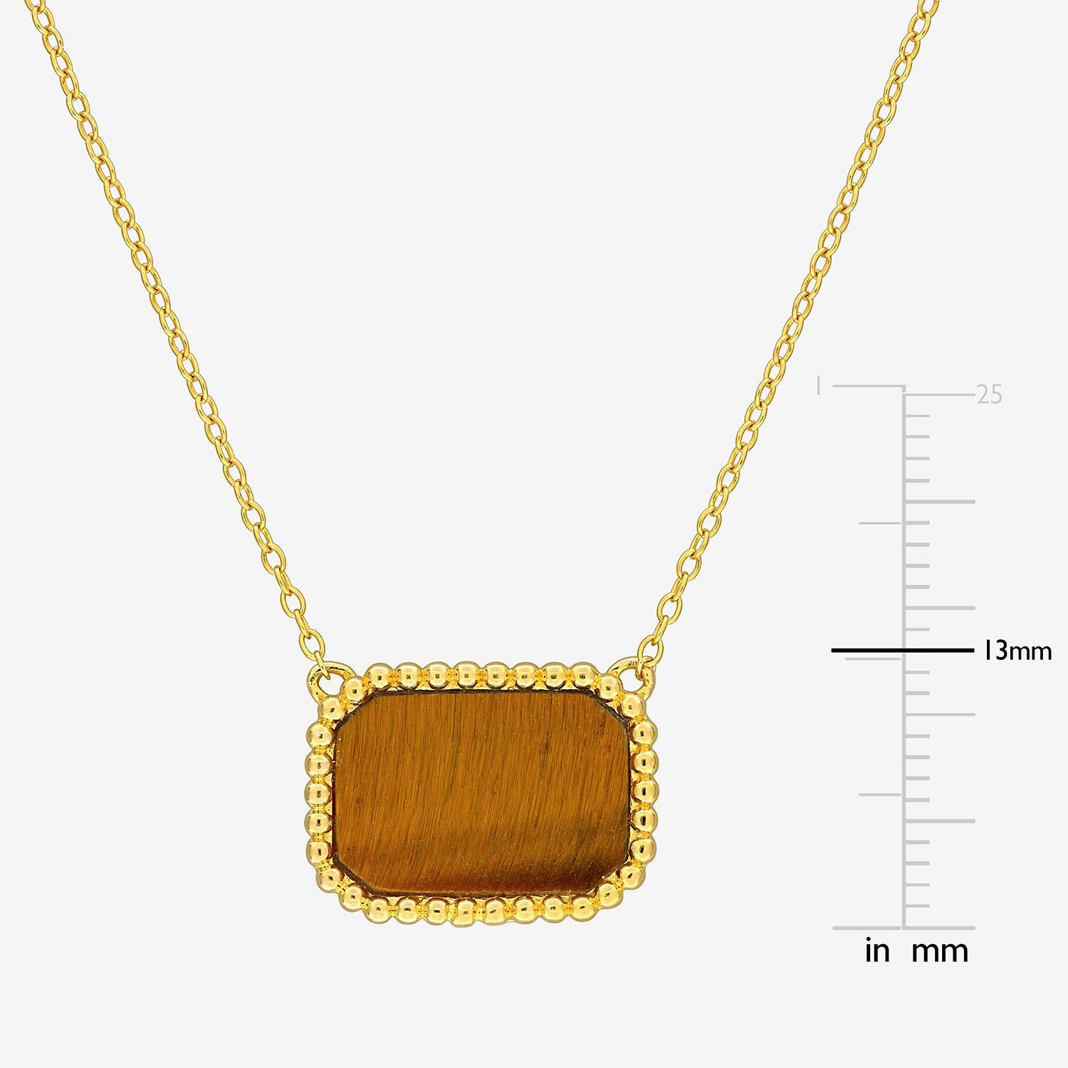 Womens Genuine Gemstone 18K Gold Over Silver Pendant Necklace