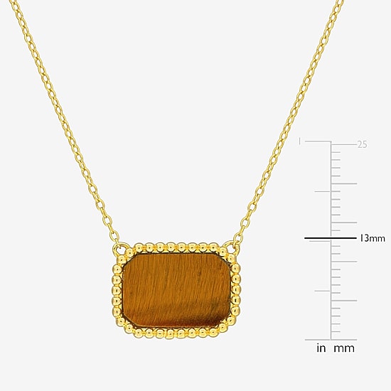 Womens Genuine Gemstone 18K Gold Over Silver Pendant Necklace