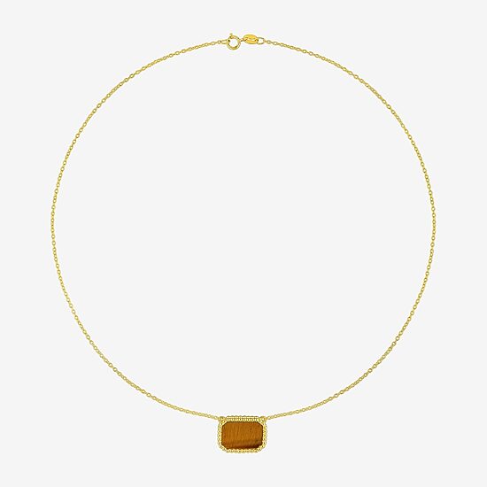 Womens Genuine Gemstone 18K Gold Over Silver Pendant Necklace