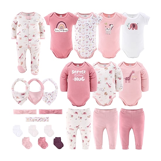 The Peanutshell Rainbow Safari Baby Girls Knit 23-pc. Baby Clothing Set