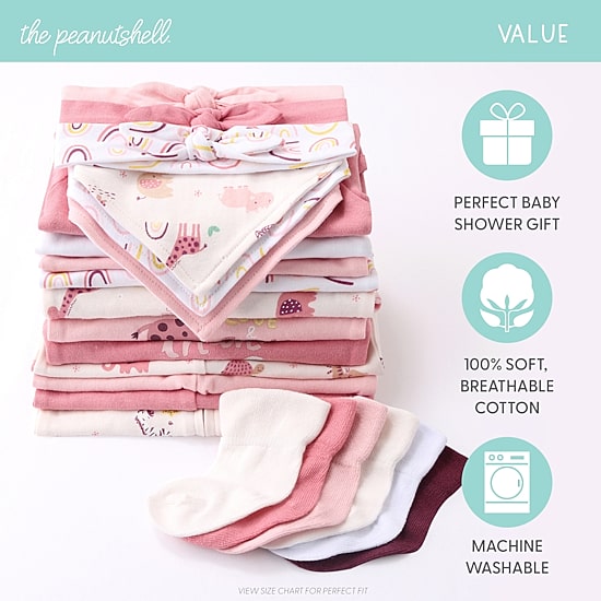 The Peanutshell Rainbow Safari Baby Girls Knit 23-pc. Baby Clothing Set