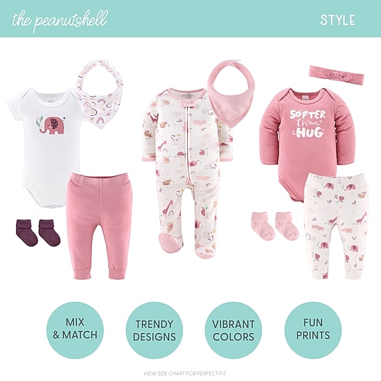 The Peanutshell Rainbow Safari Baby Girls Knit 23-pc. Baby Clothing Set