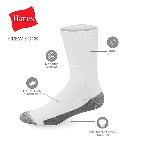 Hanes® Men's Ultimate 6-Pack Ultra Cushion Crew Socks