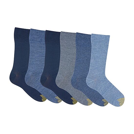 Gold Toe Cambridge Mens 6 Pair Crew Socks