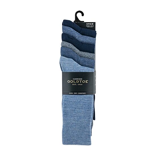 Gold Toe Cambridge Mens 6 Pair Crew Socks