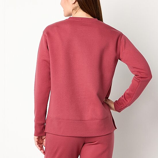 Xersion Womens Super Soft Fleece Round Neck Long Sleeve Sweatshirt Tall