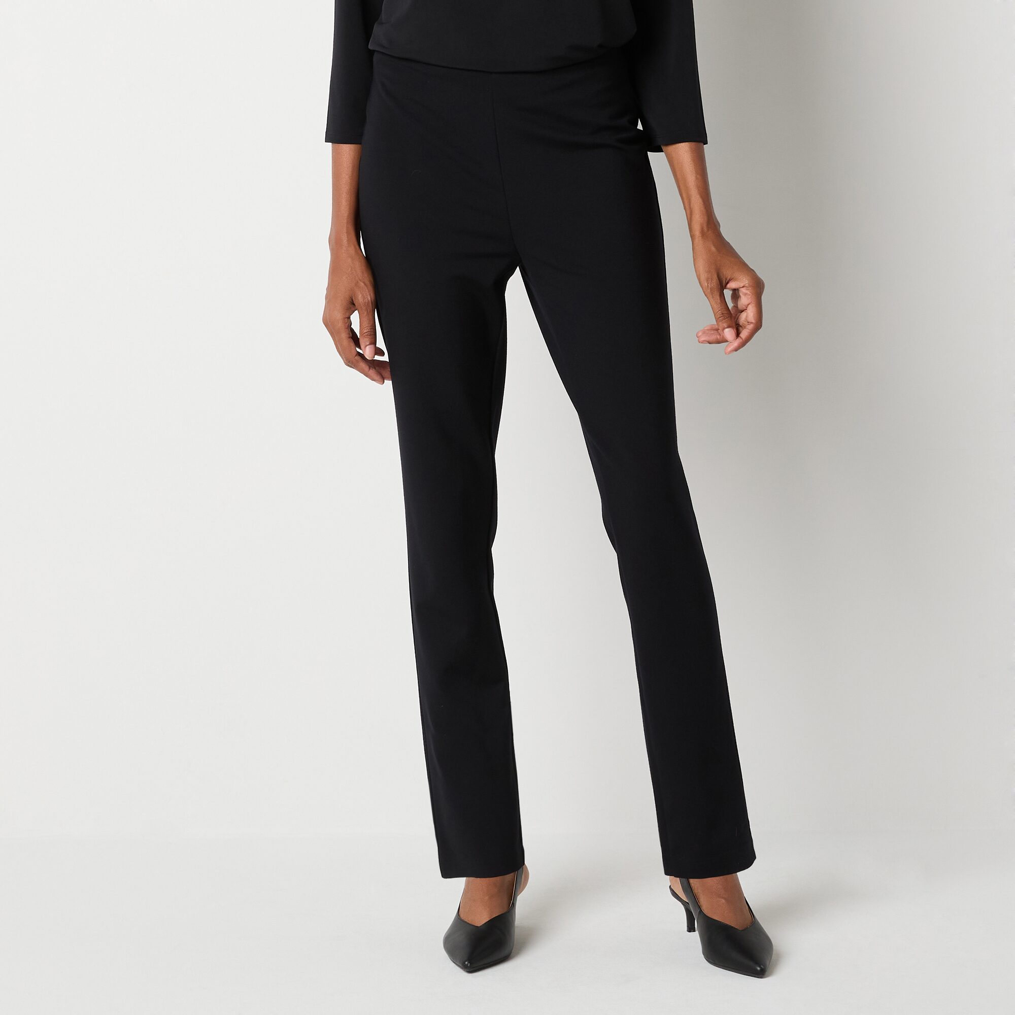 Liz Claiborne Alexis Ponte Womens Tall Straight Mid Rise Pull-On Pant