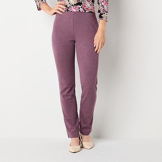 Liz Claiborne Alexis Ponte Womens Tall Straight Mid Rise Pull-On Pant