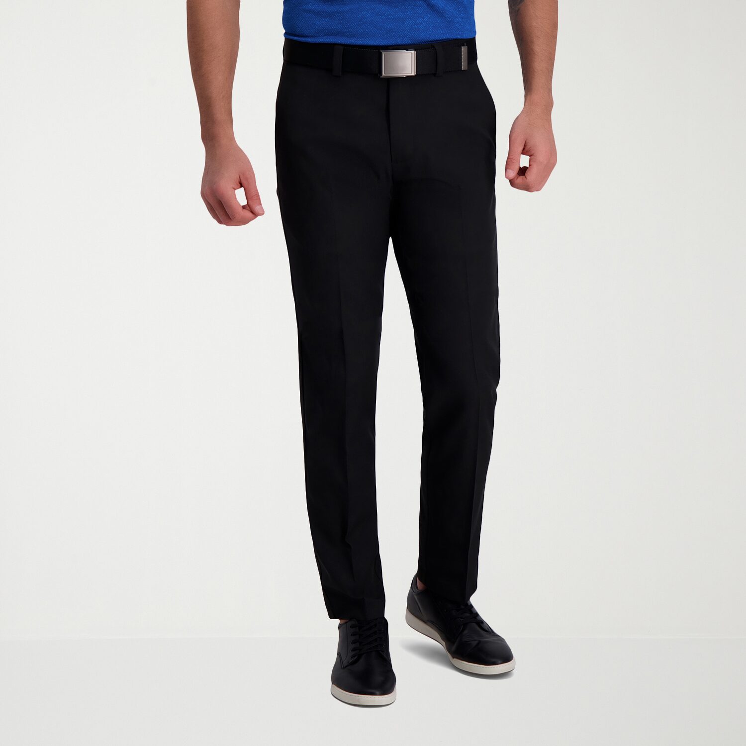 Haggar Cool Right Performance Flex Mens COMFORT WAISTBAND Straight Fit Flat Front Pant